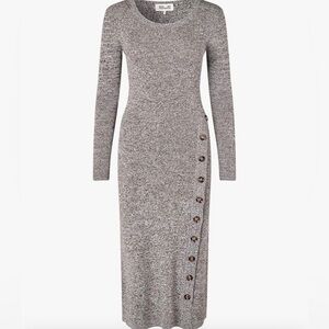 Chic Long Sleeve Gray Dress